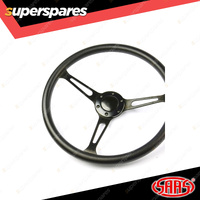 SAAS Steering Wheel Polyurethane 15 inch Classic Black Alloy With Slots ADR