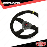 SAAS Steering Wheel Suede 14 inch Tokyo Motorsport Black Spoke + Indicator ADR