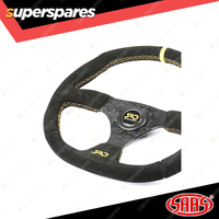 SAAS Steering Wheel Suede SRD 14 inch Black Flat Bottom + Indicator ADR