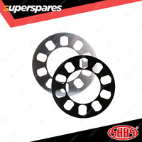SAAS Wheel Spacers Universal 5 Stud 5mm Thickness Black - in a Pack of 2