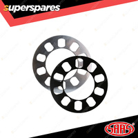 SAAS Wheel Spacers Universal 5 Stud 8mm Thickness Black - in a Pack of 2