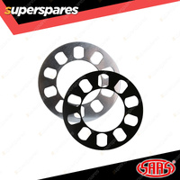 SAAS Wheel Spacers Universal 5 Stud 12mm Thickness Black - in a Pack of 2