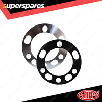 SAAS Wheel Spacers Universal 6 Stud 12mm Thickness Black - in a Pack of 2