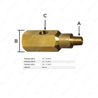 SAAS Oil Pressure Gauge Adaptor T-Piece Brass Sender 1/4 NPT SGA-230032