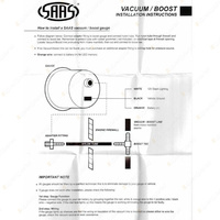 SAAS Turbo Boost Gauge Diesel 0-30 psi 52mm Black Face Muscle Series