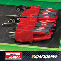 Toledo Plier Rack Organiser - Overall Length 300mm with 13 Adjustable Dividers