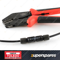 Toledo MC4 Ratcheting Crimping Plier - Overall Length 220mm Adjustment Wheel Cog