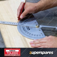 Toledo 600mm Protractor 180 Degree - Professional Stainless Steel Double Blade