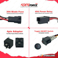 4X4FORCE 32 Inch Double Row Laser Osram LED Light Bar & Wiring Loom Harness Kit