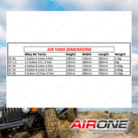 Airone Stubby Aluminium Air Tank 1.5 Gallon 5 Port Layout Bare without Fittings