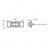 Narva 9-33V Surface Mount LED Rear End Outline Marker Red With Chrome Cover