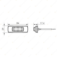 Narva 9-33V LED Side Directional Indicator Amber Black Cover 0.5m Cable
