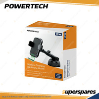 Powertech Air Vent Mount Holder Clip Phone Cradle with 15W Wireless Charge