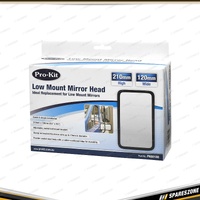 Pro-Kit Low Mount Mirror Head - Size 210 x 120mm Powder Coated Steel Body