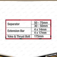 2 Pcs of PK Tool Bearing Separator Kit - 1x Medium 50-75mm 1x Small 30-50mm
