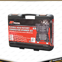 12 Pcs of PK Tool Flexible Head Ratchet Combination Spanner Set 72 Teeth Ratchet