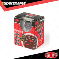 SAAS Electronic Fuel Level Gauge 52mm Black Face 12V Muscle Series 3