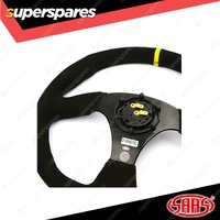 SAAS Steering Wheel 14 Inch Black Suede Flat Bottom + Indicator ADR Complied