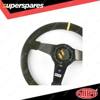 SAAS Steering Wheel 14 Inch Black Spoke Suede Drifter ADR Approved