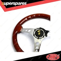 SAAS Steering Wheel 14 Inch Wood Logano Chrome Spoke & Chromed Horn Button