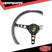 SAAS Steering Wheel 15 Inch Poly Classic Black Alloy With Holes 50mm Dish