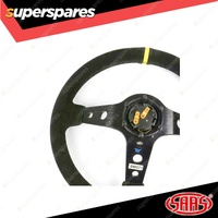 SAAS Steering 14 Inch Wheel Suede GT Deep Dish Black With Holes + Indicator