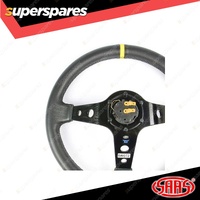 SAAS Steering 14 Inch Wheel Leather GT Deep Dish Black With Holes + Indicator