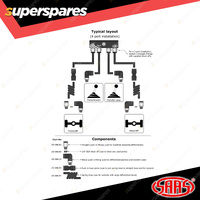 SAAS Diff Breather Kit 4 Port incl Nylon Bushes for Mitsubishi Pajero NM NP