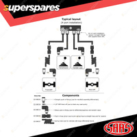 SAAS Diff Breather Kit 4 Port for Mitsubishi Pajero NS NT NW NX 2006-On