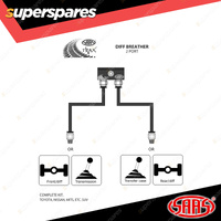 SAAS Diff Breather Kit 2 Port incl Nylon Bushes for Mitsubishi Triton ML MN