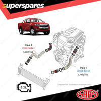 SAAS Intercooler Polish Alloy Pipe Hot Side for Ford Ranger PX 2.2L 3.2L 11-22