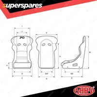 SAAS Seat SR3 Race Fixed Back FRP Large Offers Seat Comfort Side Support