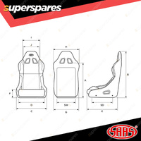 SAAS Seat SR4 Race Fixed Back FRP Black Offers Seat Comfort Side Support