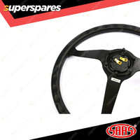 SAAS Steering Wheel Poly 15 inch Classic Deep Dish Black Alloy Solid