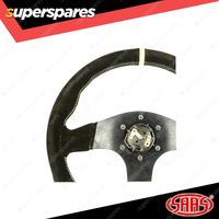 SAAS Steering Wheel Suede Corsa 350mm Black Indicator Contoured Grip 40mm Dish