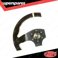 SAAS Steering Wheel Suede Pista 330mm Black Indicator Contoured Grip 40mm Dish