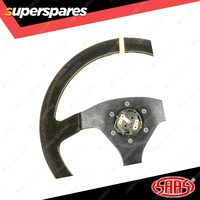 SAAS Steering Wheel Suede Sprint 350mm Black Indicator Rounded Grip 40mm Dish