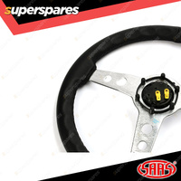 SAAS Steering Wheel PVC 14 inch Retro Brushed Spoke ADR Compliant Dish