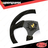 SAAS Steering Wheel Suede 14 inch Tokyo Motorsport Black Spoke ADR Compliant