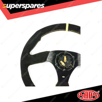 SAAS Steering Wheel Suede SRD 14 inch Black Flat Bottom + Indicator ADR