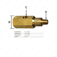 SAAS Oil Pressure Gauge Adapter 1/8 BSPT T-Piece Brass Sender SGA-230036
