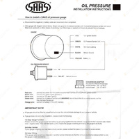 SAAS Oil Pressure Gauge 0-140 psi 52mm 2" Black Face Muscle Series