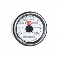 SAAS Oil Pressure Gauge 0-140 psi 52mm 2" White Face Muscle Series