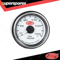 SAAS Oil Temp Gauge 50 Degree - 150 Degree 52mm White Face Muscle Series