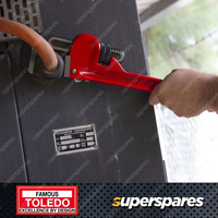 Toledo Pipe Wrench Steel - Overall Length 450mm 18" Max Jaw Opening 60mm 2 1/2"