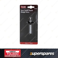 Toledo Tyre Tread Depth Gauge - Robust Stainless Steel with Brass Centre Plunger