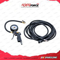 4X4FORCE V4 Air Compressor with Gauge & 4 Tyre Multi Inflator Deflator Combo Kit