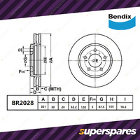 Bendix Front ULT Brake Rotors for Holden Statesman WM Commodore VE VF 6.0L 6.2L