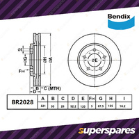 Bendix Front Disc Brake Rotors for Holden Statesman WM Commodore VE VF 6.0L 6.2L