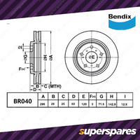 Bendix Ultimate Front Disc Brake Rotors for Holden Caprice WH WK WL Calais VT VX